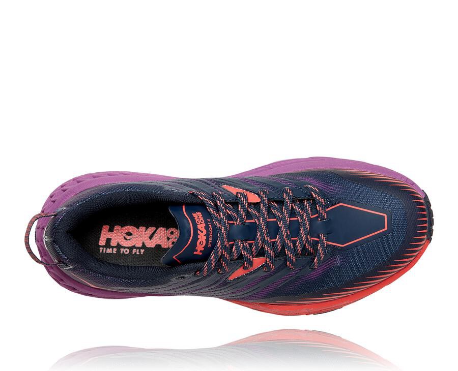 Tenis Trail Hoka One One Feminino Azul Marinho - Speedgoat 4 - 714-NHGLRV